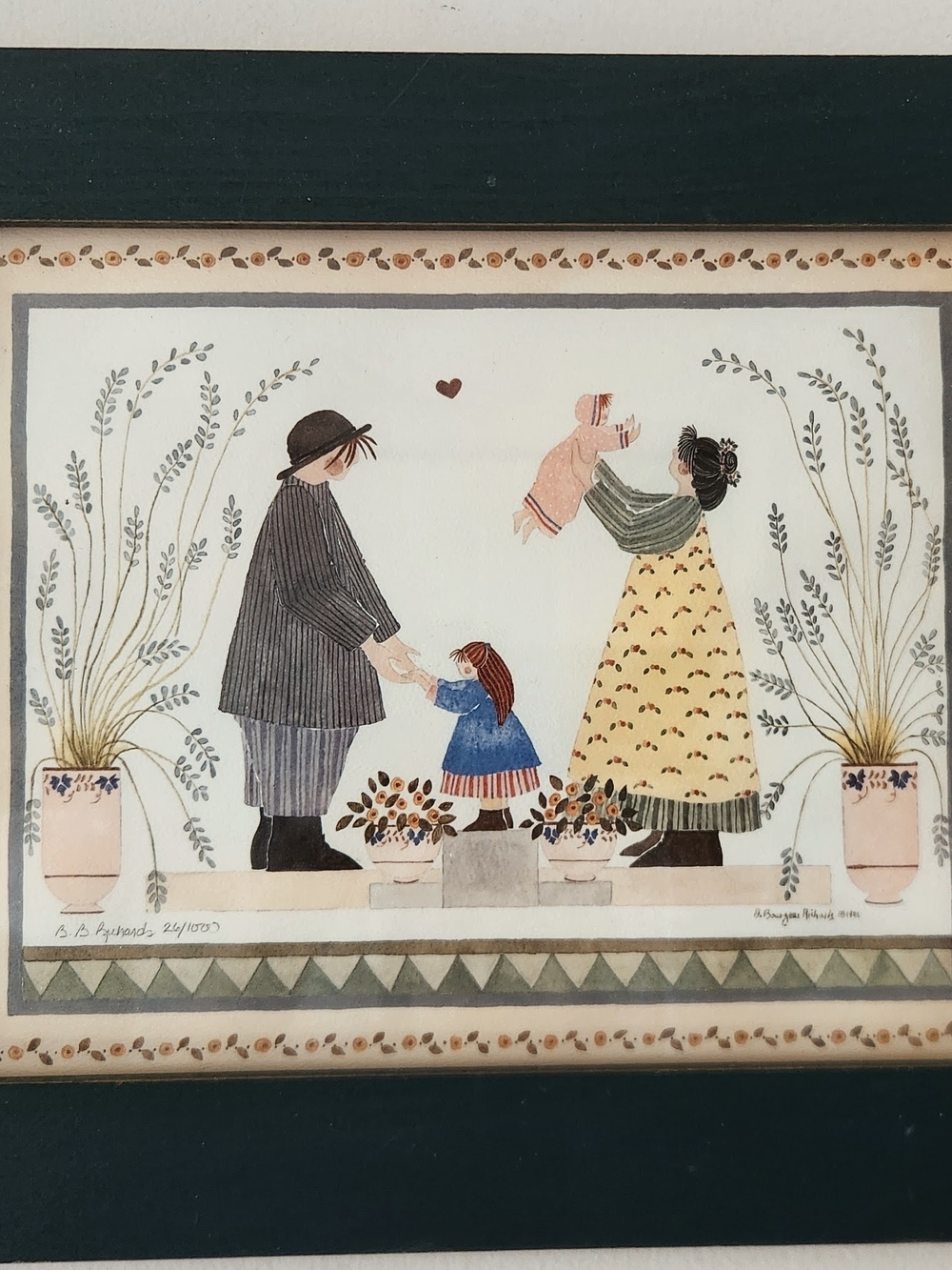Vintage Art Watercolor Barbara Bourgeau-Richards 1988 Farmhouse Sketch